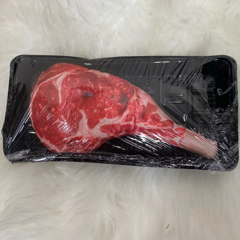 {NEW} Steak Design Dog Toy Red Light Chewers